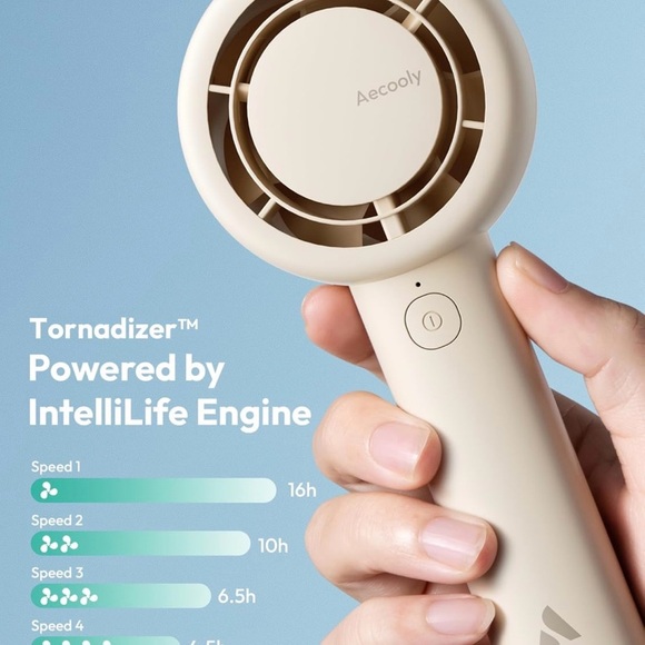 Portable Beige Handheld Fan (2) - Picture 3 of 7